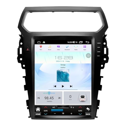 Car Radio for Ford Explorer 2011-2019 Stereo Upgrade 12.1 inch Touch Screen Tesla Style Head Unit Replacement with Wireless Carplay & Android Auto GPS Navigation DSP Bluetooth 4G WiFi FM/AM SWC