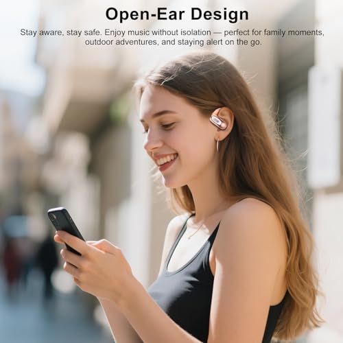 Image of Qecnato Open Ear Headphones for Sports & Work, 50H Battery, Orange