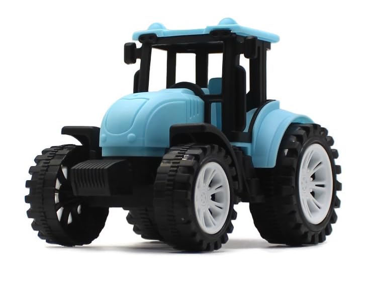 Image of Friction Powered Farm Tractor Toy for Kids Toddlers Boys Girls | Pull Back Medium Tractor Engine Vehicle Toy | Agriculture Tractor Toy Age 3+ | BIS Certified | Made in India | NeoKiddo (Sky Blue)