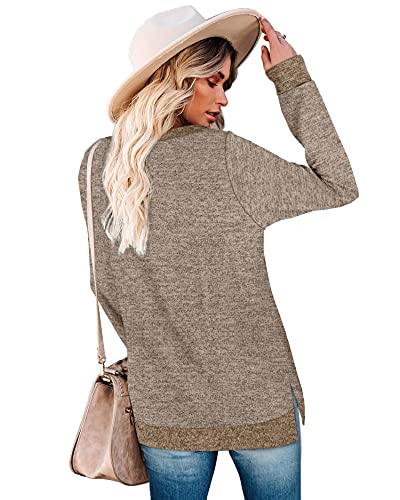 Long Sweatshirts For Women Crewneck Oversized Warm Sweaters Winter Coffee Medium #TOP3