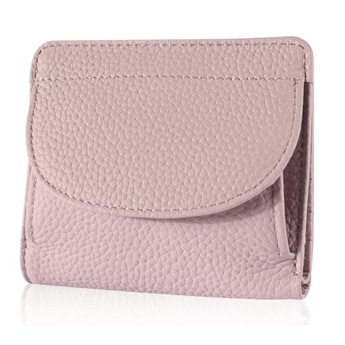 Small Womens Wallet Leather Rfid Blocking Credit Card Holder Compact Bifold Coin Pocket Ladies Mini Purse with ID window