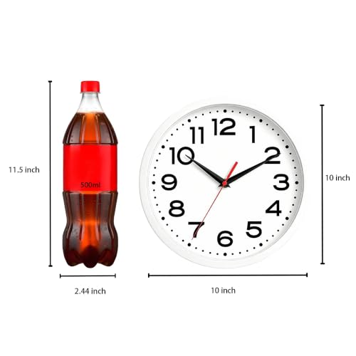 Image of Roymnie 10 Inch Wall Clock, Battery Operated Silent Non Ticking White | analog wall clock; bold numerals for easy reading; silent non-ticking; 1 AA battery (not included); for classroom