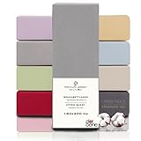 DarBene Spannbettlaken 180x200 Premium , Jersey 100% gekämmte Premium Baumwolle, atmungsaktiv, superweiches Bettlaken bis 30 cm Matratzenhöhe, Oeko-TEX, Hellgrau