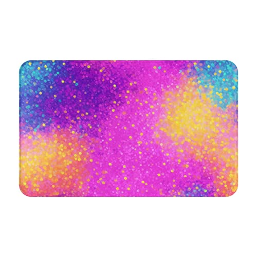 Colorful Starlight Printed Print Living Room Bathroom Kitchen Anti Slip and Absorbent Carpet, Indoor Entrance Door Muddy Floor Mat, Ultra Soft Washable Carpet 21x31.5 Inches