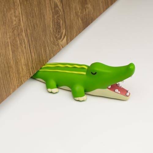 Dormercy Cute Door Stopper, Cartoon Crocodile Animal Door Stop, 1 Pack Decorative