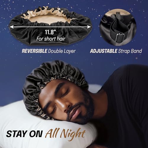 Image of Fittia Satin Hair Bonnet for Small Head Men&Boys Teens with Short Hair