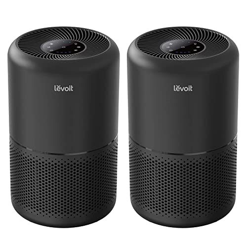 Image of LEVOIT Air Purifier for Home Allergens Pets in Bedroom, Covers Up to 1073 ft² by 56W High Torque Motor, AHAM VERIFIDE, 3-in-1 Filter, HEPA Sleep Mode, Remove Dust Smoke Odor, Core300-P, Black, 2 Pack