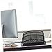 Operitacx Black Metal Mesh Desk File Organizer with Multi-Compartment Storage and Pen Holders Iron Mesh Desktop Letter Holder for Office Supplies and Document Sorting