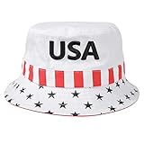 DISHIXIAO Bucket Hats Trump 2020 Caps Keep America Great Again Hat 3D Embroidered Donald Trump USA Hat (USA-White)