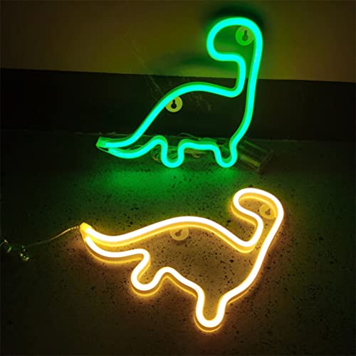 Qiaofei Baby Dinosaur Neon Sign For Kids Gifts Led Dino Lamp For Wall Decor Home Party Holiday Decor Battery Or Usb Operated Table Night Light Signs-Warm White #TOP3