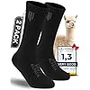 Juclise Alpaca Boot Socks for Men and Women, Moisture Wicking, Temperature Regulating, Hiking, Running (US, Alpha, Small, Regular, Regular, Black)