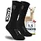 Juclise Alpaca Boot Socks for Men and Women, Moisture Wicking, Temperature Regulating, Hiking, Running (US, Alpha, Small, Regular, Regular, Black)