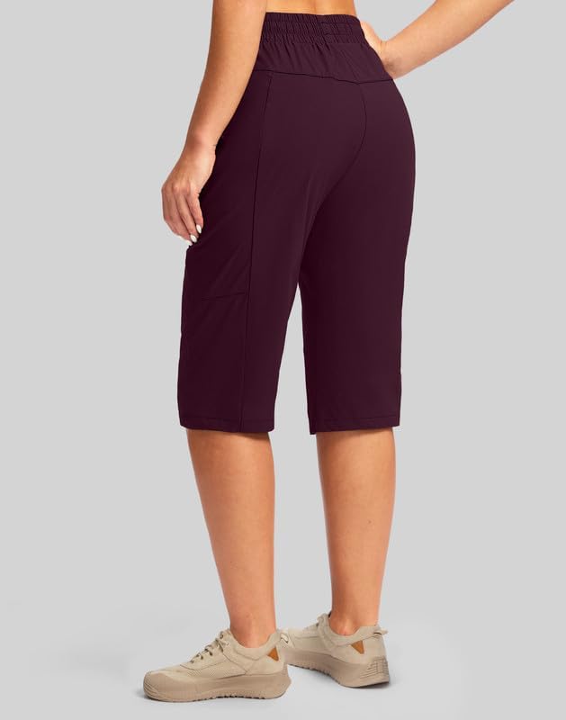 G Gradual Women's 15'' Long Shorts Below The Knee Hiking Cargo Capris Stretch Quick Dry Bermuda Shorts for Women with Pockets - Image 2