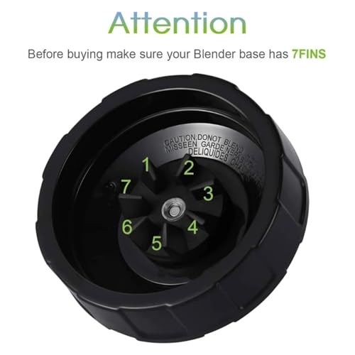 Cabezal de licuadora compatible con Ninja de acero inoxidable para triturar 7