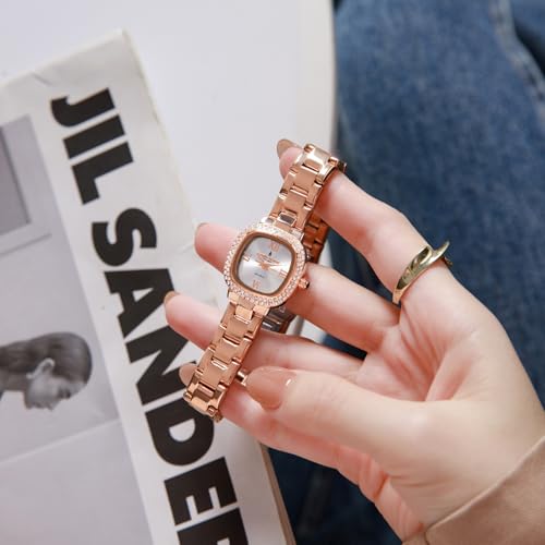Image of London Fog Ave Maria Collection Analog Watch for Women with Square Dial, Crystal Studded Bezel Roman Numeral Markers and Stainless Steel Strap - LFW20004