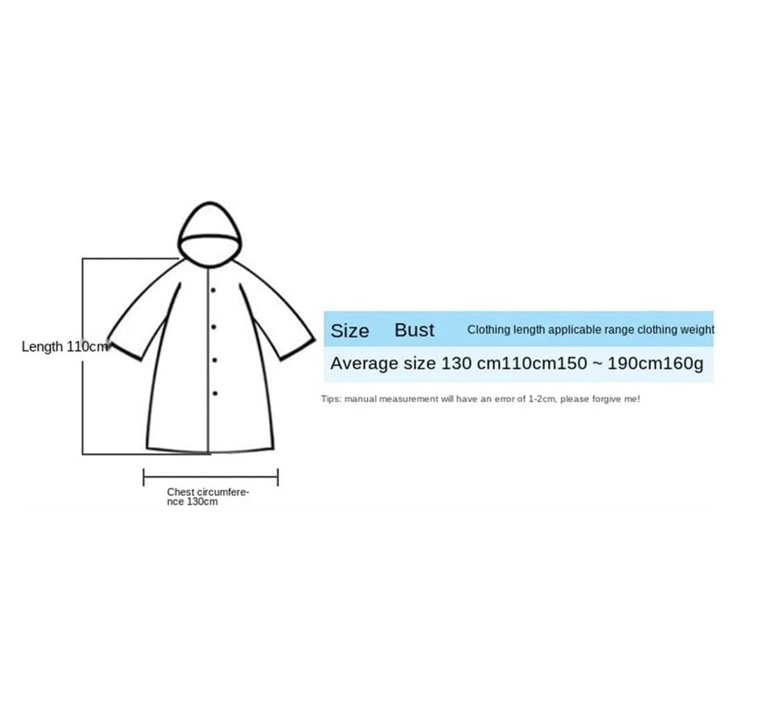 Habrur Chaqueta de Lluvia Impermeable Impermeable De 5 Uds para Mujer, Mochila, Poncho, Impermeable, para Acampar Y Hacer Senderismo Chubasquero Poncho de Lluvia (Color : BLU, Size : One Size)