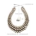 BA UNIQUE FASHION Simulated Pearl Necklace and Earring Set for Women, Multi Strand Beaded Necklace with Drop Earrings, Adjustable Stainless Steel Chain, Statement Jewelry Set (Mocha)