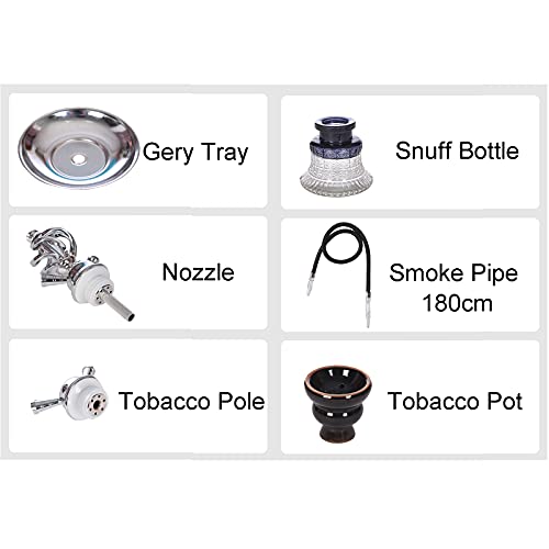 DBGA Shisha Set, 1/2 Schläuchen 100cm, Premium-Shisha-Set mit Kamin, Silikonschlauch-Set, für Besseres Shisha Rauchen – Bild 6