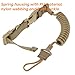 ACEXIER Military Tactical Lanyard Spring Lanyard Pistol Secure Lanyard Rifle Sling Strap Shooting Hunting Gun Accessories (Black)