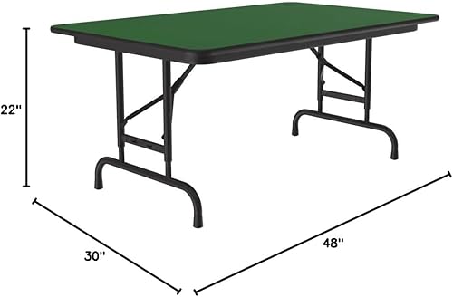 Miniatura 261 de Correll - Mesa plegable de altura ajustable y resistente, parte superior laminada de alta presión, fabricada en Estados Unidos, delantal de acero