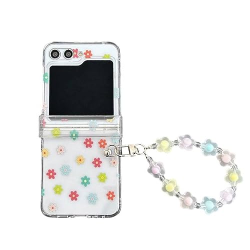Coque Samsung Z Flip 5 fleurie avec bracelet rigide pour votre quotidien