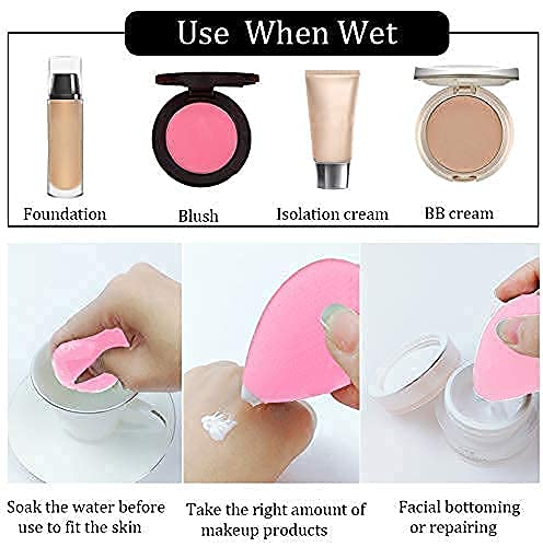 Image of SUNISA Makeup Beauty Sponge Pro Puff Set,Hypoallergenic,Latex-free, Flawless Streak-free Foundation Blender Professional Beauty Makeup Set for Dry & Wet Use (PACK OF 12)