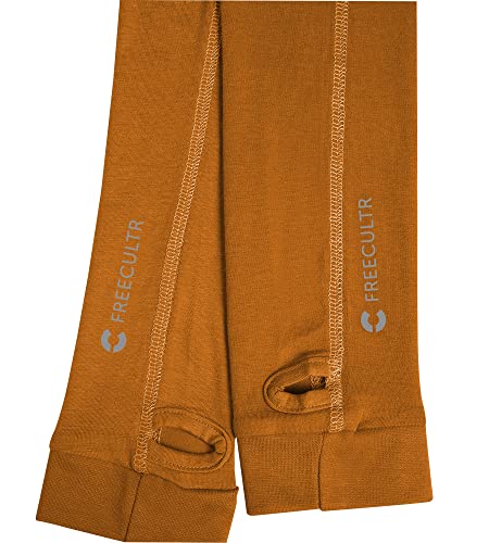 Image of Freecultr Women Breathable Bamboo Cotton Antibacterial Arm Sleeves with Built-in Gloves | Soft, Sweat-Wicking & Skin-Friendly