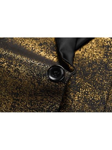 Luxurious Black Gold Galaxy Wedding Suits for Men Blazer Shawl Lapel One Button Flap Pocket Evening Party Formal4