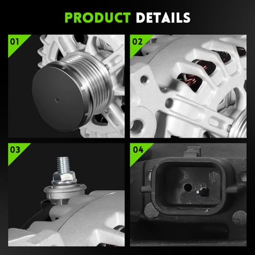 Image of 11648N New Alternator Replacement for L4 2.5L Nissan Rogue 2014-2018, 12V 120A 6-Groove Clutch Pulley Clockwise, 23100-4BA0A, 23100-4BA0B, TG12C152