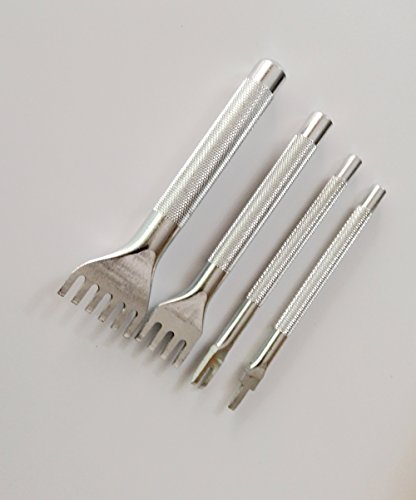 Gaosi Tools Stainless Steel 1 2 4 6 Prong Flat Chisel Leather Craft Tools Hole Punch Tool Set Diy. Lacing Stitching Chisel Punch Tool 3mm Width - Thumbnail 4