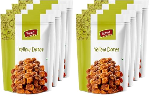 Image of Nutwiz Premium Dates (Yellow Dates /Peela Khajoor, 1000G), Fresh (Pack of 2)