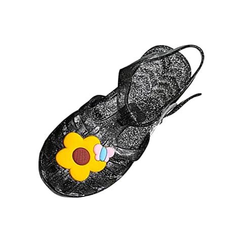 Comfortable Black Slip-On Beach Sandals for Women Cover