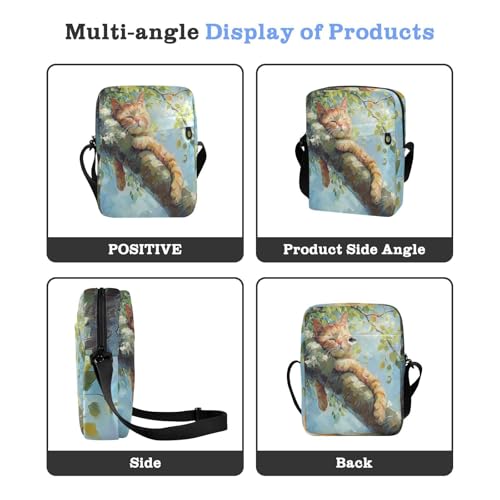 messenger bag cute Crossbody Bags For Women Cross Body Purse Adjustable Strap for work work - Cat on The Tree4