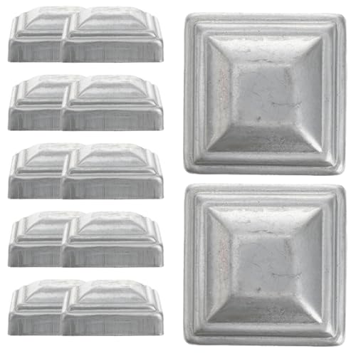 SHOWERORO Capuchons de Protection Carrés 50X50 MM en Acier Galvanisé, 12 Pièces, Cache-Poteaux pour Clôtures et Garde-Corps Moulage Anti-Chute pour Usage en Extérieur