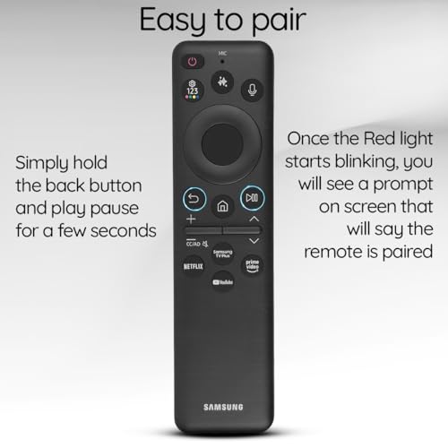 Image of Original Solar Voice Remote Control Replacement with YouTube Netflix Shortcut for Samsung Smart TVs, Compatible with Neo QLED 8K, QLED (BN59-01480A)