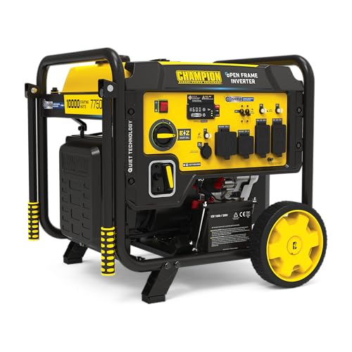 Image of Champion Power Equipment 10,000-Watt Electric Start Home Backup Portable Open Frame Inverter Generator with Quiet Technology and CO Shield