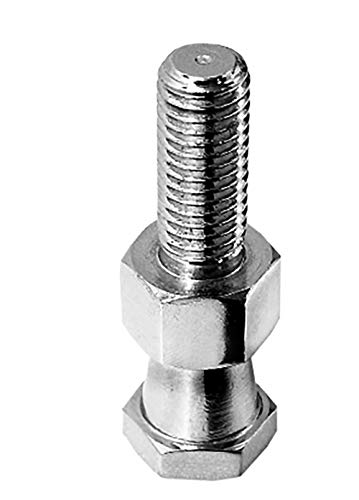 Image of Kupo M10 x 25 Stud Convi Clamp Adapter, Chrome Plated with Hex End for Mounting Lights, Arms, and Accessories into Grip Clamps Used Across Professional Photography and Video Rigging Setups (KG000312)