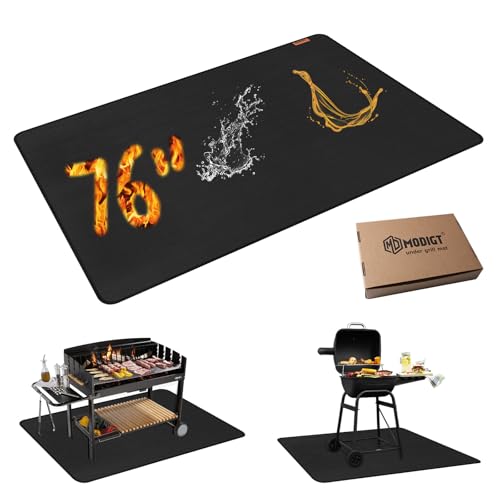 76"52" Under Grill Mat for Outdoor Grill,Double-Side Fireproof & Heat-Resistant Outdoor Grill Mat,Protective Mat for Patio,Courtyard,Tabletop