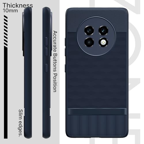Image of Pikkme Back Cover for Realme 13 Plus 5G / Realme P1 Speed 5G Camera Protection 3D Hexa Cube Design Silicone Protective Bumper Case (Blue)