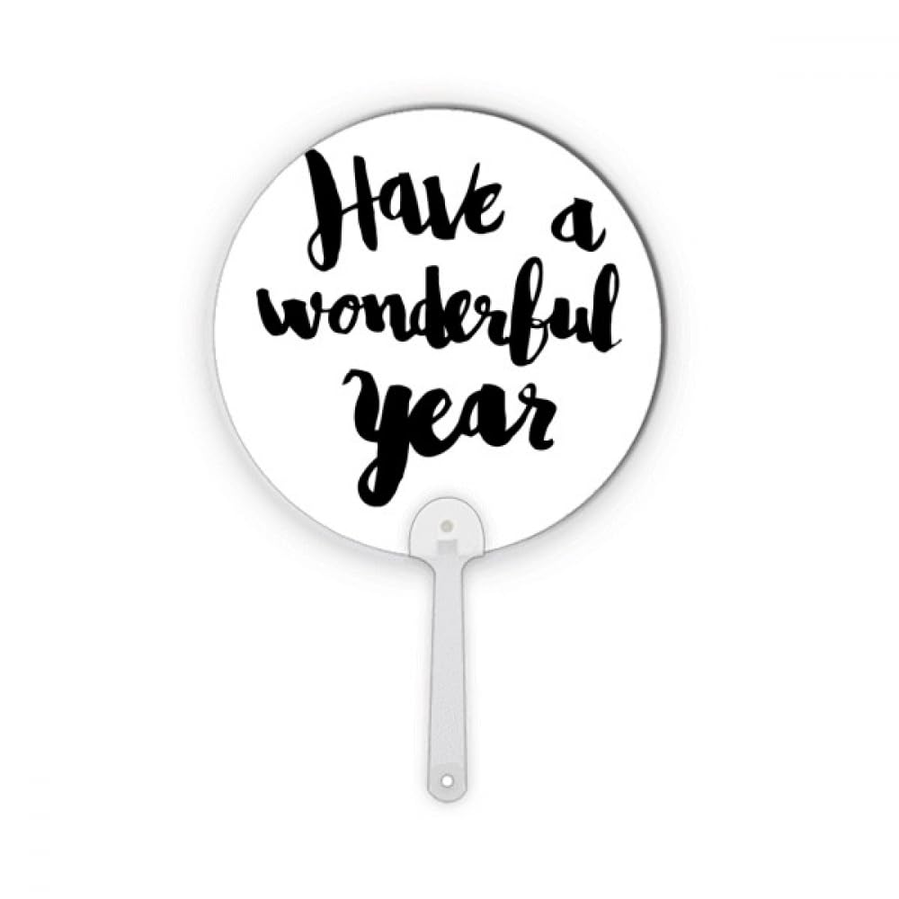 Éventail rond en plastique Have A Wonderful Year pour décoration artisanale
