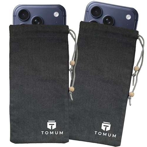 Image of TOMUM EMF Shield Sleeve for Cell Phone - EMF Protection Smartphone Pouch - Anti EMP Bag - Signal Blocking Case for Radiation EMF EMP 5G RFID (Black, 2 Pack)