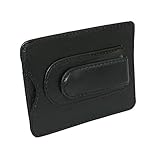 Leather Money Clip & Credit Card Holder, Black, One Size