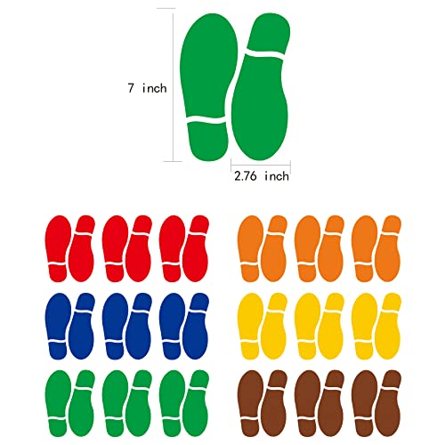 7 in 6 Colors Colorful Footprint Floor Stickers Party Decal 18 Pairs 36 PCS by CAOCAOOO - Image 2