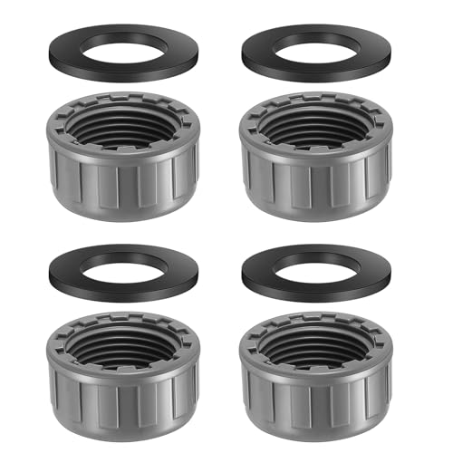 4 Piezas Tapón Roscado PVC 3/4', Cierre con Roscado Interior, Adaptador para Manguera de Agua 25mm, Tapón Ciego para Jardinería