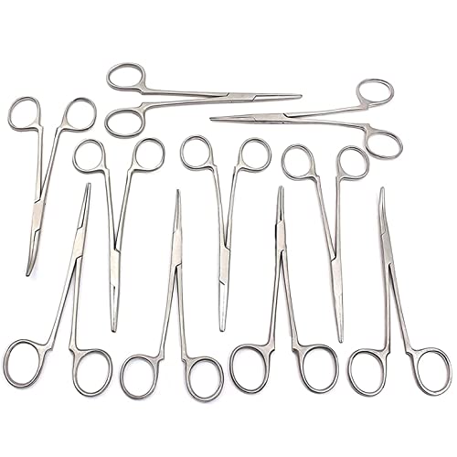 AAProTools 10 Assorted Kelly Non-Locking Hemostat Forceps 5.5" Ideal for All Types of Hobby and First Aid Kit