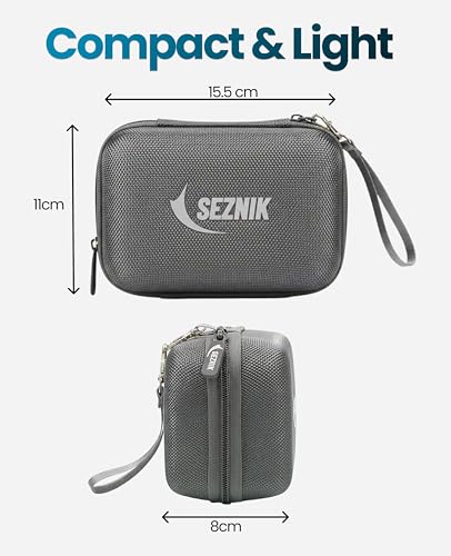 Image of SEZNIK Portable Carrying Case for Label Printer, Compatible for Josh, Tej, DEV Printer Models, Multi Purpose Travel Organizer for Earphones, USB Drives, and Cables Bag (Grey) [ Printer NOT Included ]