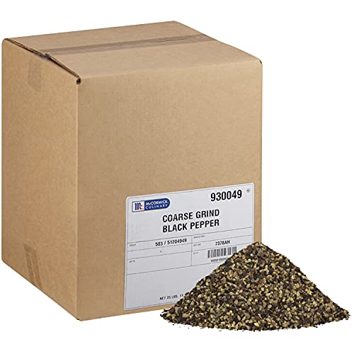 Mccormick Culinary Coarse Grind Black Pepper, 25 Lb - One 25 Pound Box Bulk Coarse Ground Black Pepper, Perfect For Back Of House Use And Recipe Customization #TOP5