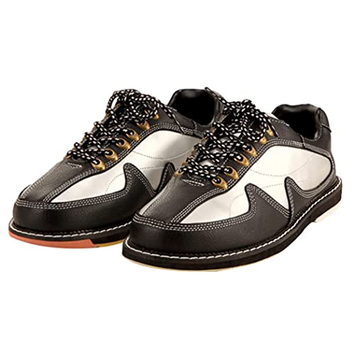 VEACAM Women Bowling Sneakers, Ladies Bowls Shoes Breathable Fashion Walking Shoes Lightweight Bowlers Shoes,Silver,8.5