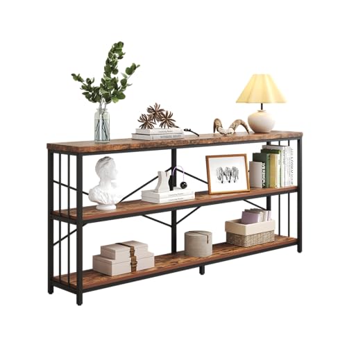 CZBNYX Sofa Table 71inch Console Tables Behind Couch Table with Storage Shelves Narrow Long Entryway...