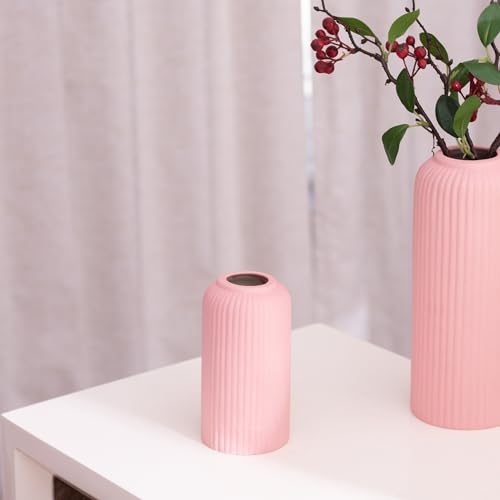Image of Modern Decorative Vases for Home Decor | Centerpieces | Kitchen | Office or Living Room with Unique Quality for Home Decor Center Table, Flowers Pot (Small Vase, 6 Inch Pink)